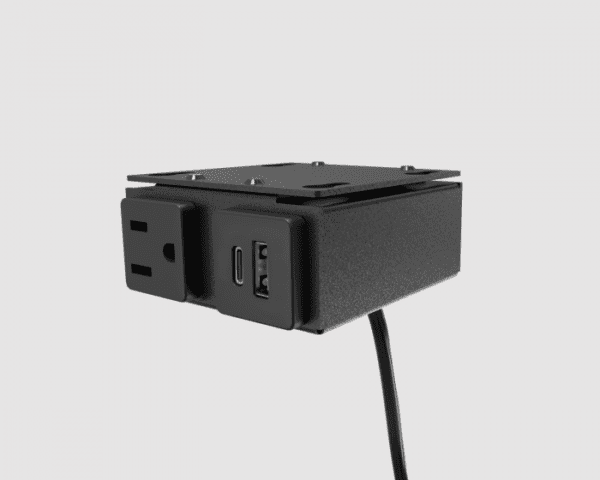 Mini-Tap, Black, 120-in, Screw Mount, 1 Power + 1 USB-A+C