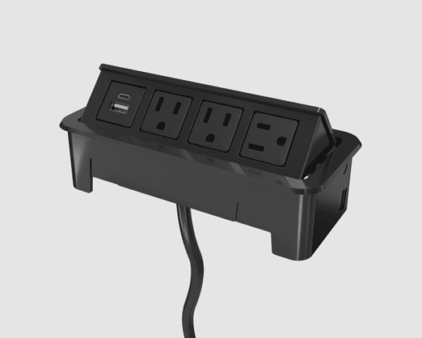 Nacre, 72-in, Black, 3 Power + 1 USB-A+C