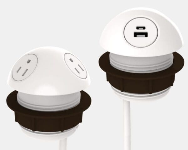 Hemisphere, 120-in, White, 2 Power + 1 USB-A+C