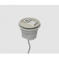 Byrne Node 1 Power/1 USB Data Desk Grommet (Cream Leather) 10ft AC Cord