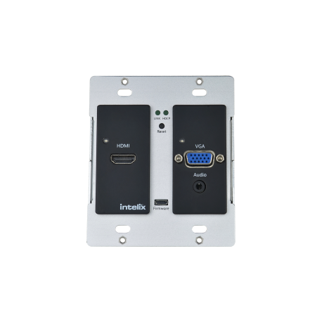 Intelix AS-1H1V-WP-B HDMI/VGA Auto-Switching Wallplate with VGA Scaling, HDBaseT Output, Black