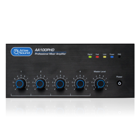Atlas AA100PHD 4-Input 100-Watt Mixer Amplifier with Automatic System Test
