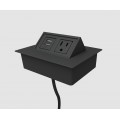 Byrne Glenbeigh Contemporary 1 Power/1 USB (Black) Desk Outlet 10ft Cord