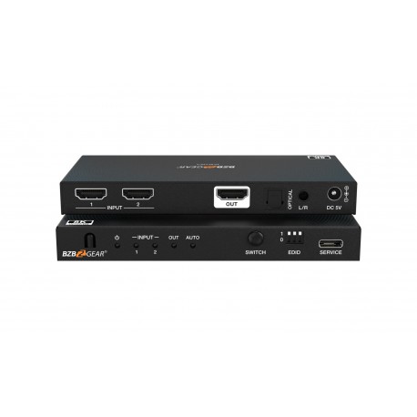 2x1 8K UHD HDMI 2.1 Switcher with Audio De-embedder (8K60, 4K120Hz 4:4:4 10bit VRR, FVA, ALLM support)