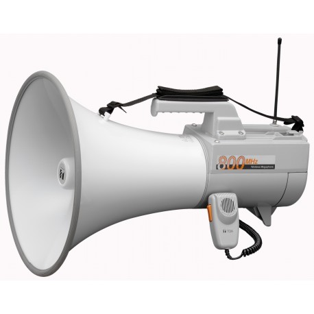 ER-2930W Wireless Shoulder Megaphone 30 W- Whistle- White/Gray