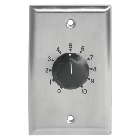 AT100 100W Single Gang Stainless Steel 70.7V Commercial Attenuator