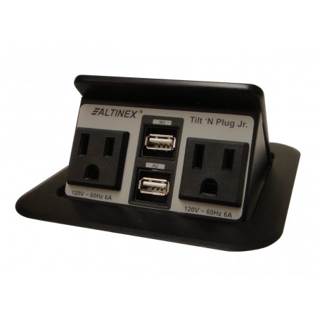 Tilt 'N Plug Jr. TNP155 Tabletop Interconnect Box (2-USB, 2 Power)
