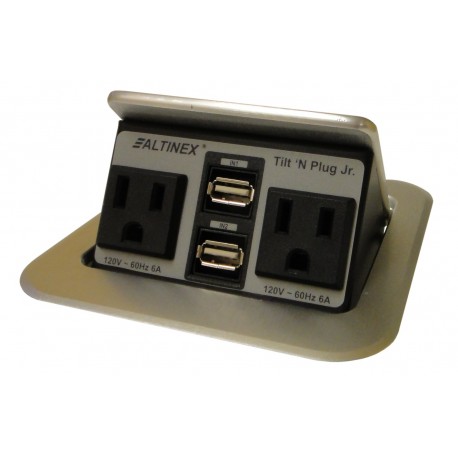 TNP155S Tabletop Interconnect Box (2-USB, 2 Power, Brushed Aluminum)