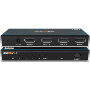 HDMI switch with four input ports.