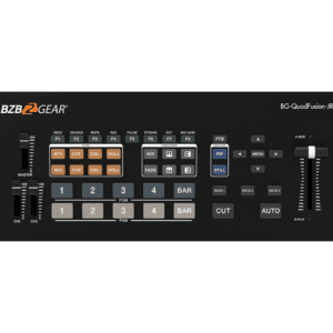 Video production switcher with various controls.