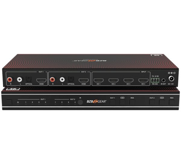 4x2 4K UHD HDMI Seamless Switcher Quad MultiViewer with Audio De-embedder