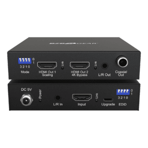 HDMI splitter with multiple input and output ports.