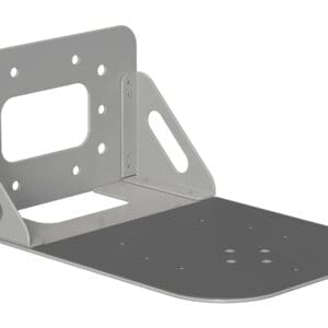 Metal mounting bracket with multiple holes.
