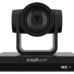 Black video camera with NDI|HX technology.
