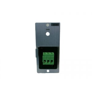 Audio wall plate with green connector.