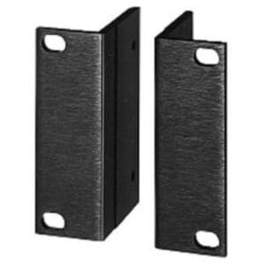 Metal corner brackets with mounting holes.