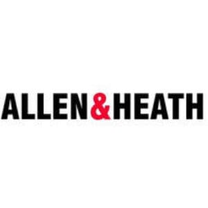 Allen & Heath logo, black and red text.