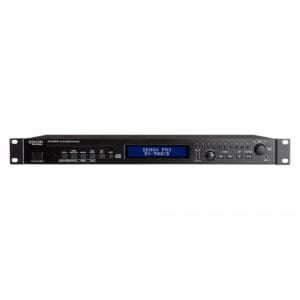 Audio equipment with digital display and controls.