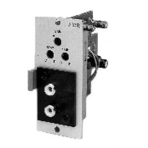 Electronic component with connectors and mounting plate.