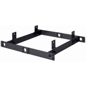 Metal mounting bracket with multiple holes.
