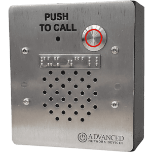 Intercom device with push-to-call button.