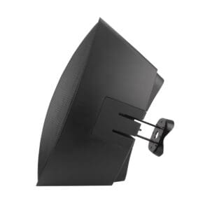 Side view of a black computer monitor.
