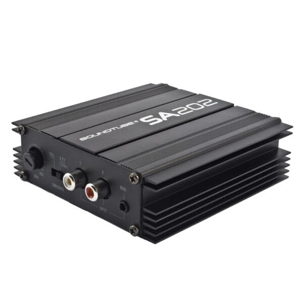 Class AB Mini Amplifier with 20W per channel output at 4 Ohms.