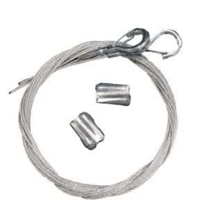 Cable with hook and metal clips.