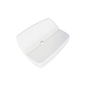 White porcelain sink basin with hole.