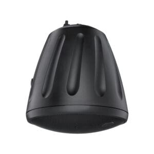 Black cone-shaped speaker, angled view.