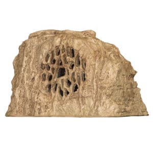 Artificial rock with vented design and texture.