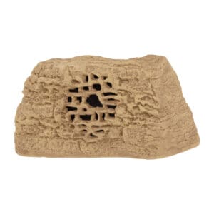 Artificial rock with speaker hole opening.