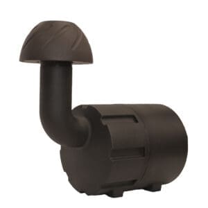 Black industrial air intake filter assembly.