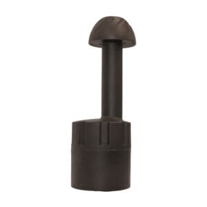 Black cylindrical air vent with round top.