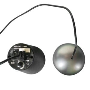 Black SoundTube speaker with attached cable.