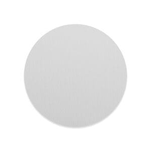 Round gray textured disc on white background.