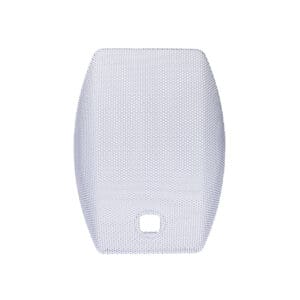 White mesh backrest cover on white background.