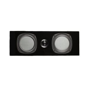 Black audio speaker with two woofers.