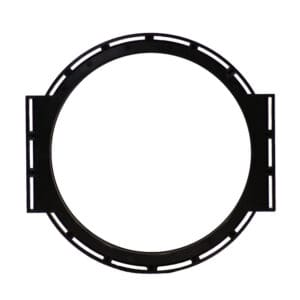 Black round speaker adapter bracket.