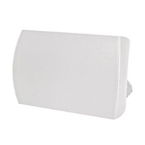 White wall-mounted rectangular speaker.