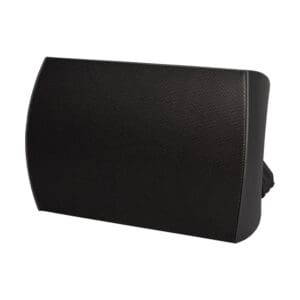 Black wall-mounted speaker with mesh grille.
