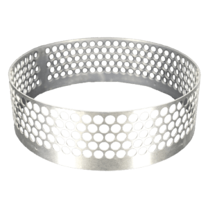 Round metal band with perforated holes.