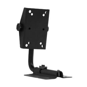 Black metal adjustable wall mount bracket.
