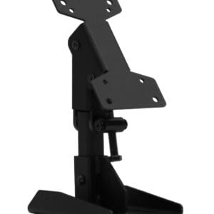 Adjustable black metal mount bracket stand.