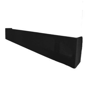 Black soundbar on a black background.