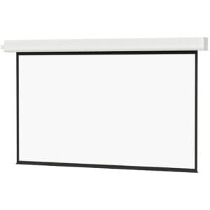 Projector screen with white retractable surface.