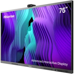 75-inch Hisense advanced interactive display screen.