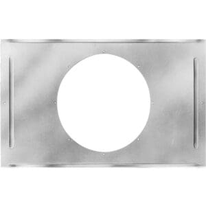 Metal bracket with large circular cutout.