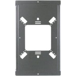 Metal mounting bracket with square cutout.