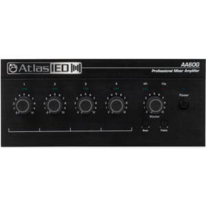 AtlasIED AA60G professional mixer amplifier front panel.